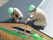 金属屋根施工実習（屋根工事）